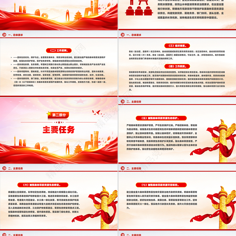 精美创意关于全面推行林长制的意见PPT课件