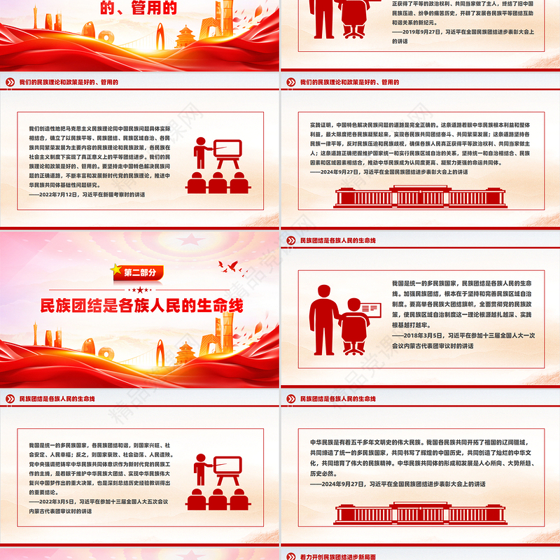 简洁大气全面贯彻新时代党的民族理论和民族政策PPT课件