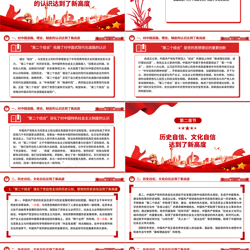 深刻把握“第二个结合”达到的新高度ppt简洁党政学习践实习近平文化思想专题党课