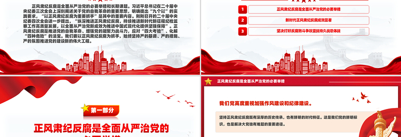2025正风肃纪反腐PPT简洁风推进党的自我革命党课