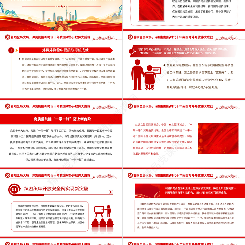 2023以高水平对外开放拓展中国式现代化发展空间PPT大气党建风深入学习宣传贯彻党的二十大精神主题专题党课课件