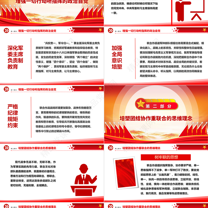 提高新时代联合作战文化建设能力ppt红色党政习近平新时代强军思想军队党组织党支部党员学习培训党课课件
