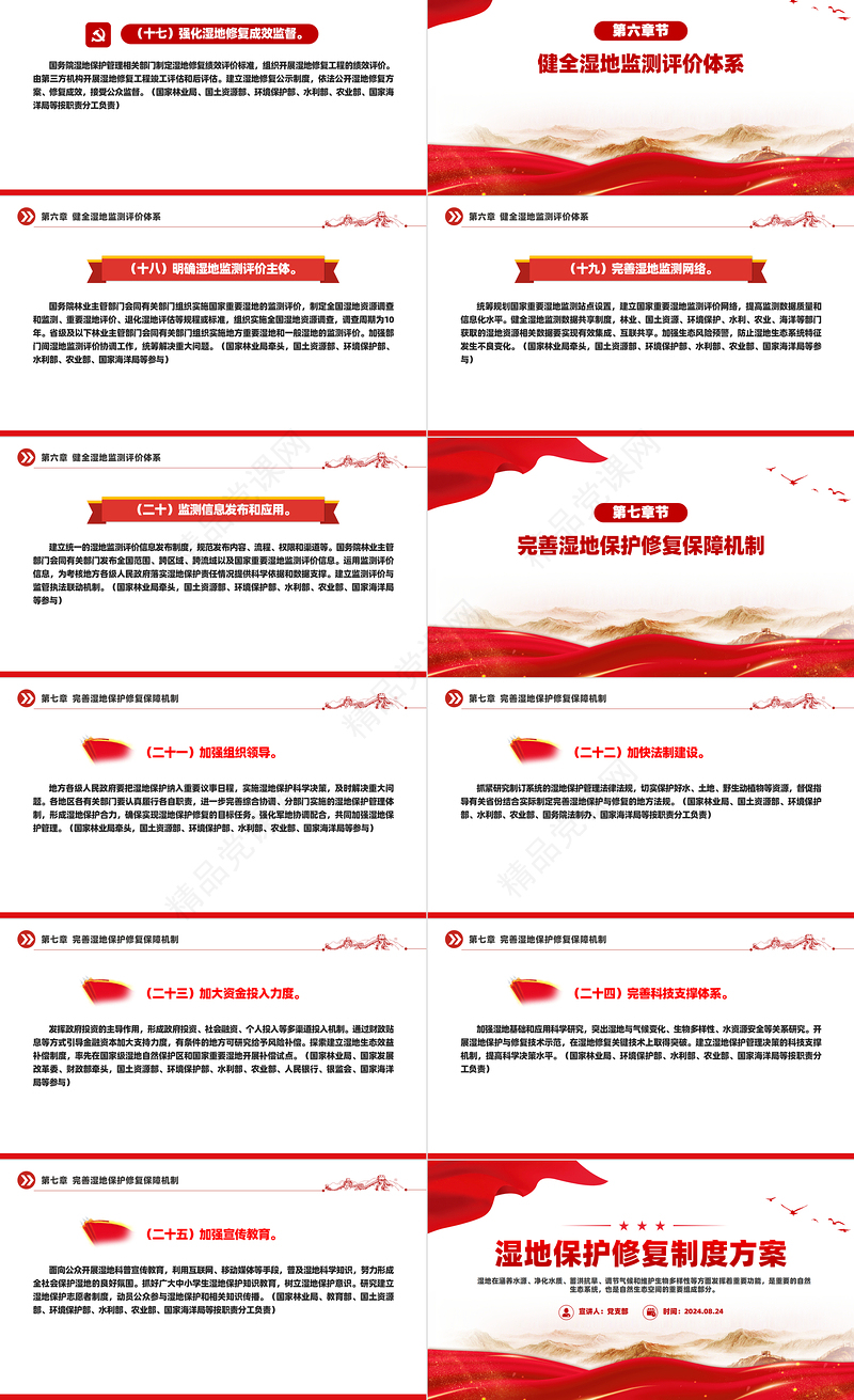 党政风关于湿地保护修复制度方案PPT课件