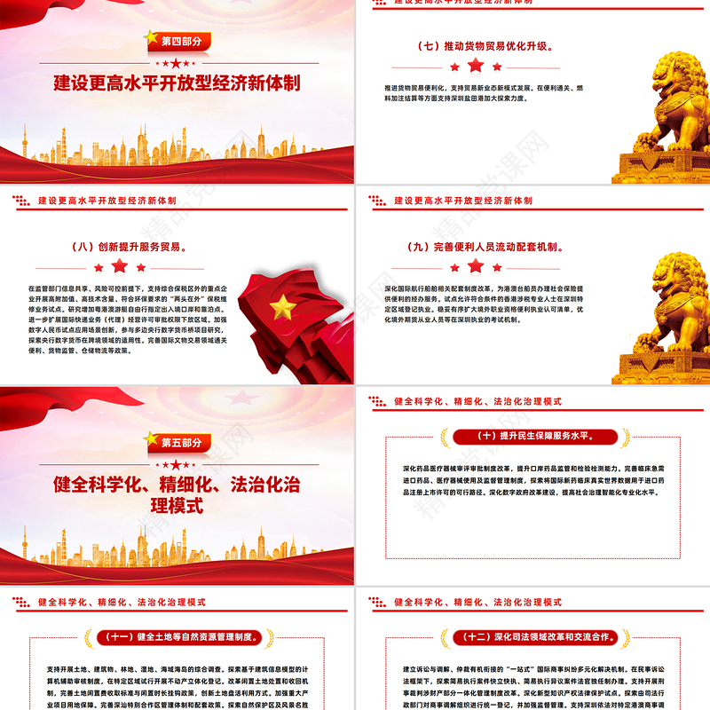 简洁风关于深入推进深圳综合改革试点深化改革创新扩大开放的意见PPT课件