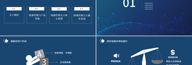 蓝色科技感情感营销培训课件PPT模板