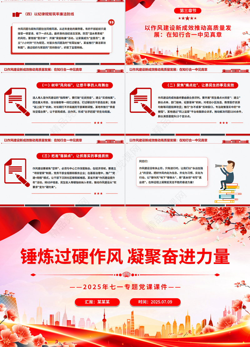 2025年七一专题党课PPT锤炼过硬作风凝聚奋进力量课件
