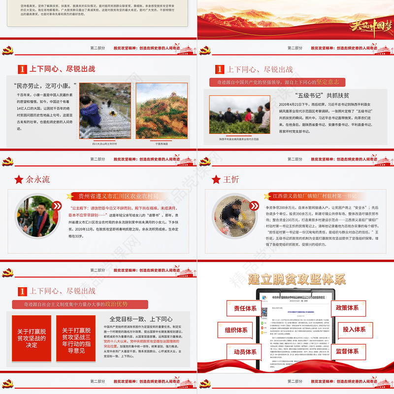 弘扬脱贫攻坚精神PPT红色大气中国精神谱系巩固拓展脱贫成果专题党政党课课件