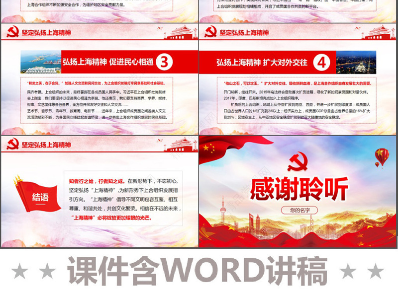 地域党课之上合组织青岛峰会坚定弘扬上海精神PPT