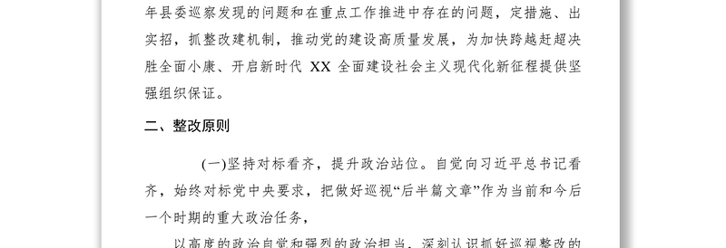 【工作方案】中央第一巡视组及选人用人专项检查组反馈意见整改方案