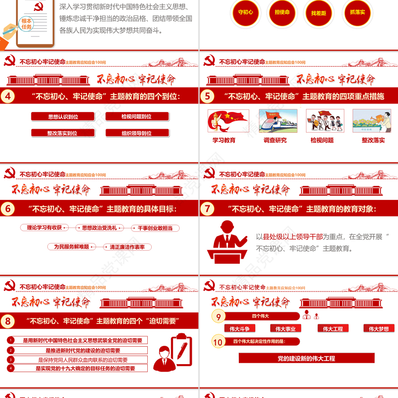 原创不忘初心牢记使命主题教育应知应会100问