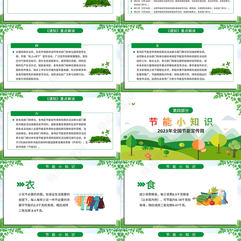 2023全国节能宣传周PPT卡通矢量风绿色节能降碳你我同行积极应对气候变化推动绿色低碳发展主题课件