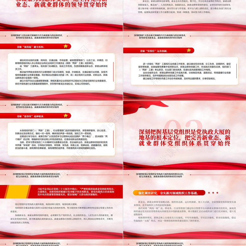 探索加强新业态新就业群体党组织建设PPT大气精美党员干部学习教育专题党课