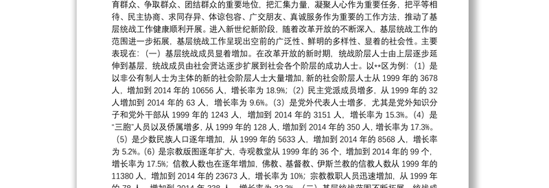 基层统战工作调研报告2021三篇