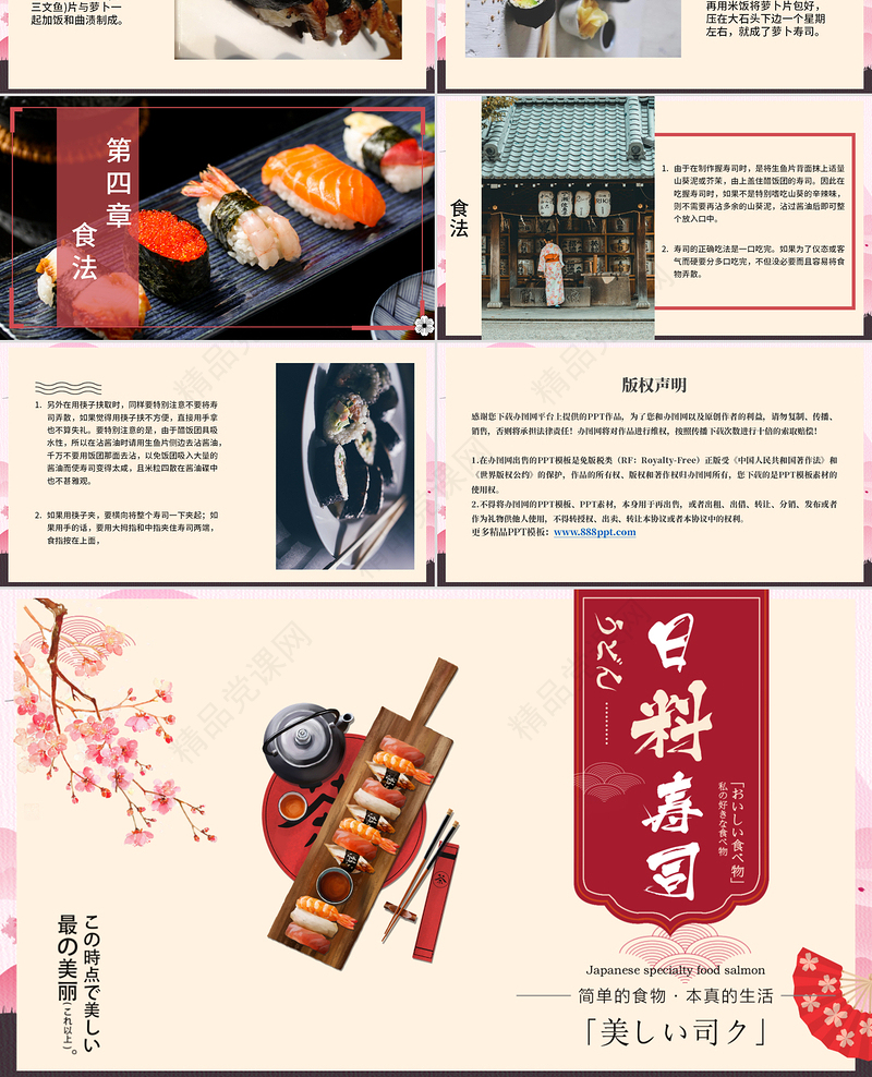 日系相册风日料寿司的形成与发展PPT模板