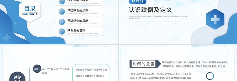 跌倒的预防及护理PPT个性简约护理通用PPT