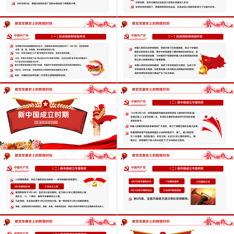 中国共产党光辉历程PPT精美大气建党103周年党史学习教育党课课件