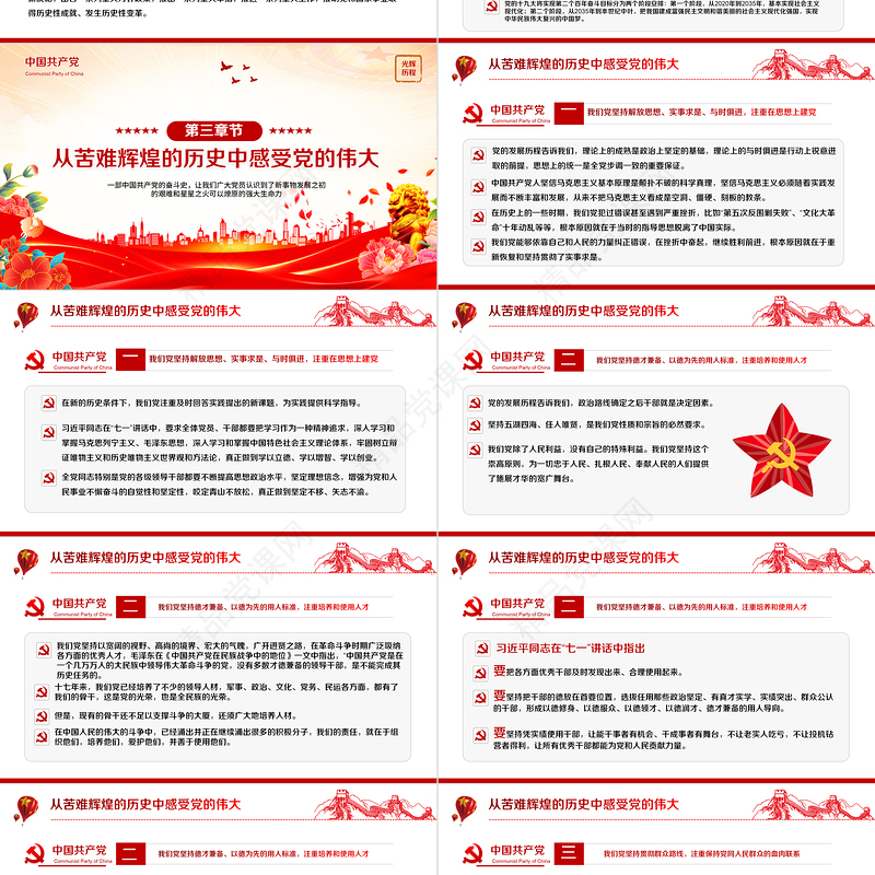 中国共产党光辉历程PPT精美大气建党103周年党史学习教育党课课件