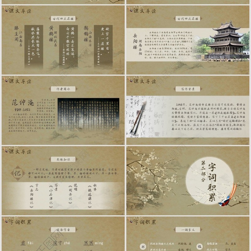 人教版初八年级语文岳阳楼记PPT课件