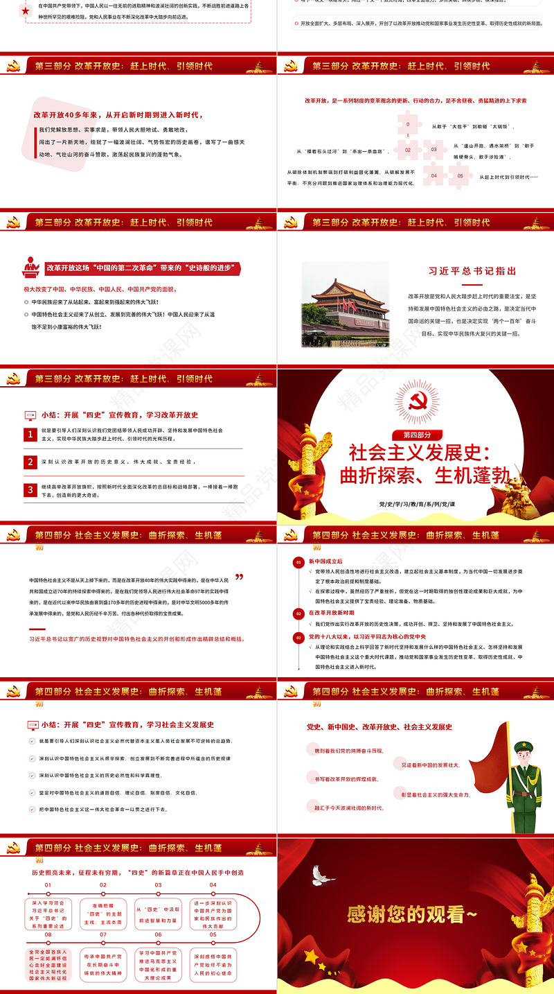 2021上好四史必修课学深悟实得真知PPT红色党政风四史教育专题党课课件