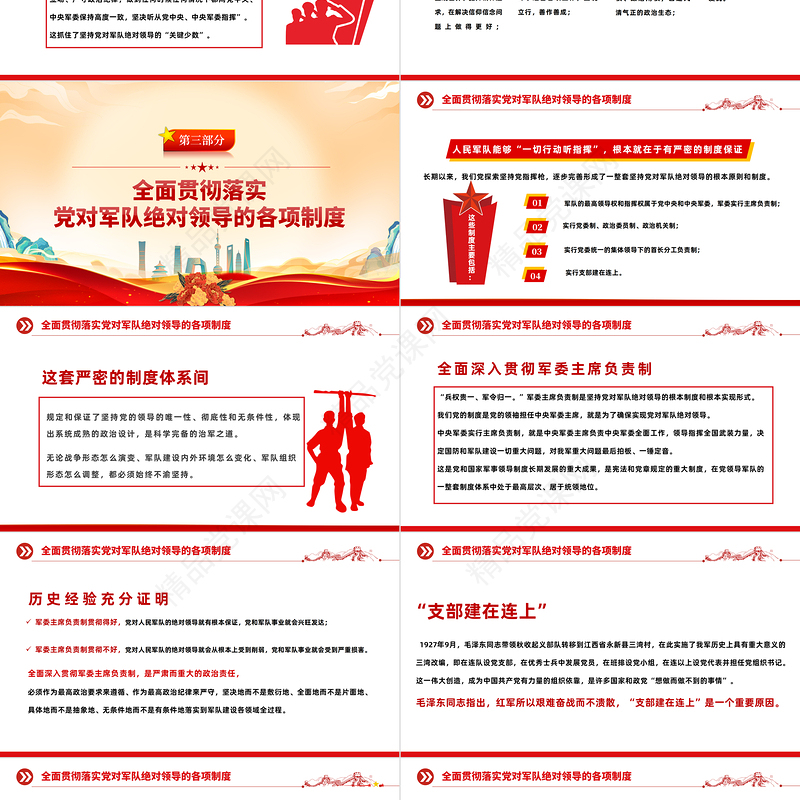 2023听党指挥强军兴军PPT深入学习领会强军思想的重要文章专题培训党课课件模板下载