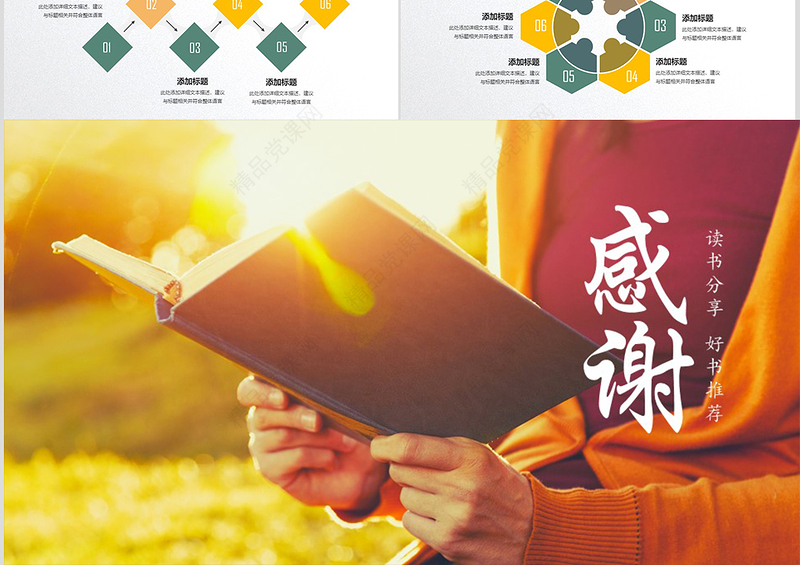 原创读书分享好书推荐快乐阅读读好书PPT模板
