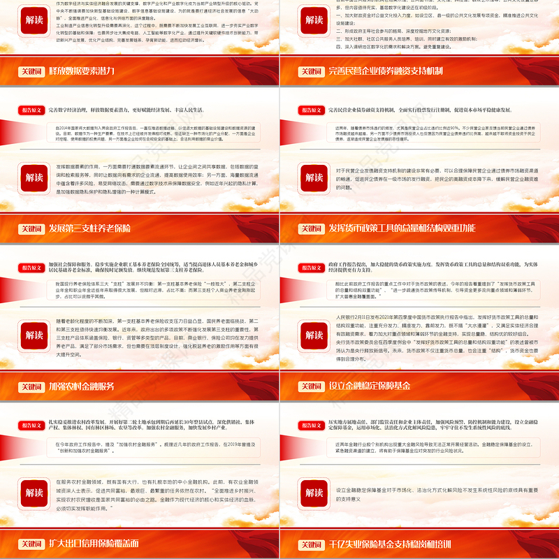 聚焦全国两会PPT党政风精品政府工作报告中43个关键词解读专题党课课件模板