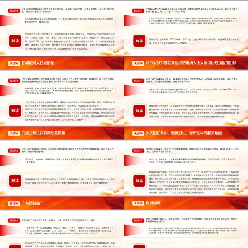 聚焦全国两会PPT党政风精品政府工作报告中43个关键词解读专题党课课件模板