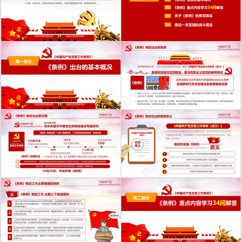 原创2018党支部工作条例党建党政党课党组织-版权可商用