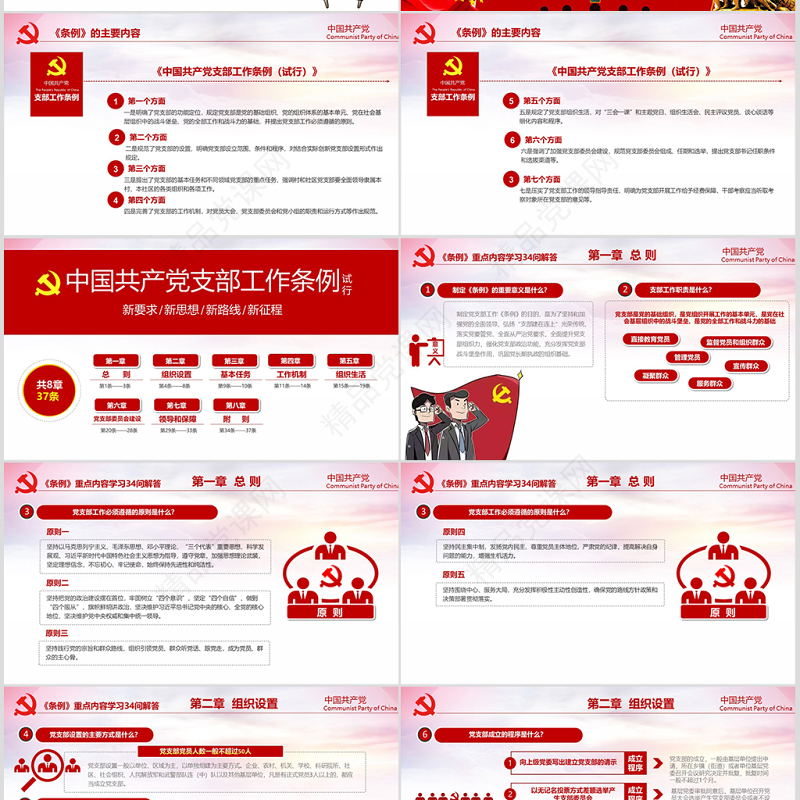 原创2018党支部工作条例党建党政党课党组织-版权可商用