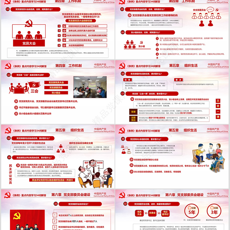 原创2018党支部工作条例党建党政党课党组织-版权可商用