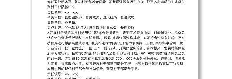 县落实20xx年度党组织书记抓基层党建述职评议考核工作反馈问题整改方案范文