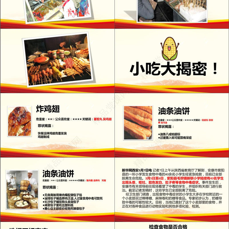 校园小学生食品安全健康动态PPT模板宣传