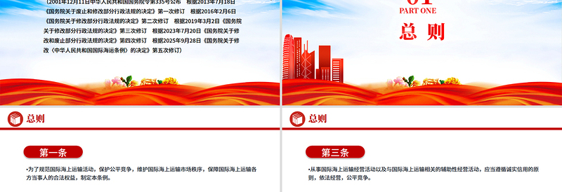 新修订版《中华人民共和国国际海运条例》PPT法律法规课件