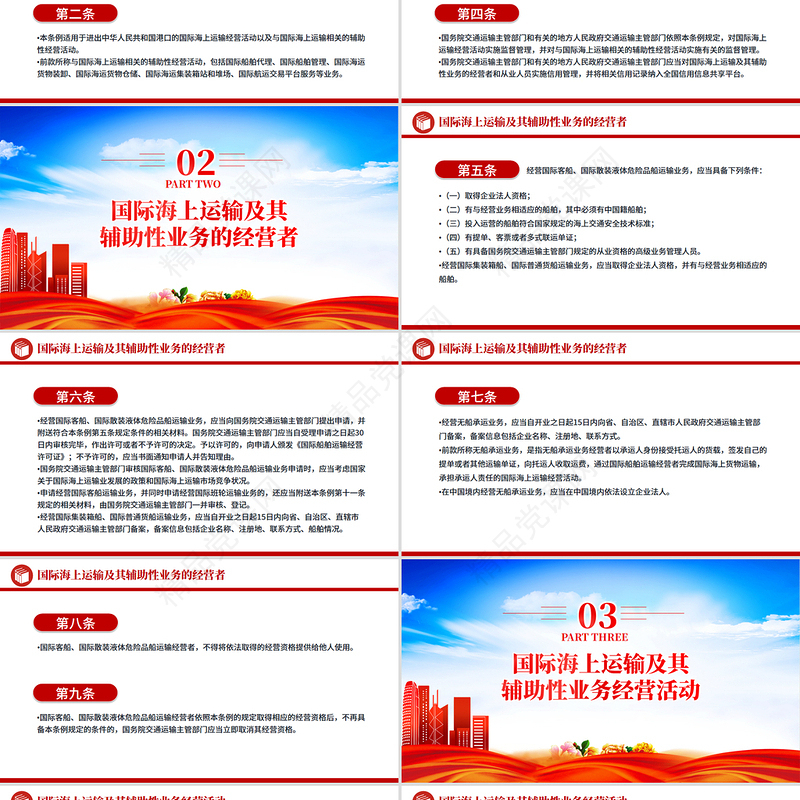 新修订版《中华人民共和国国际海运条例》PPT法律法规课件