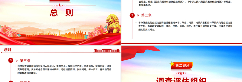 精美简洁《自然灾害调查评估暂行办法》全文PPT课件