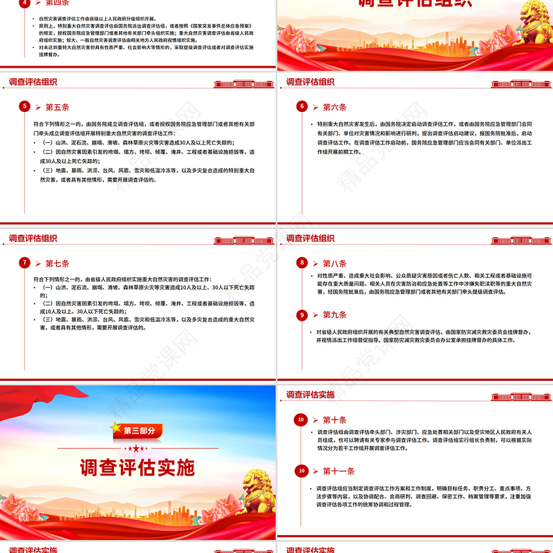 精美简洁《自然灾害调查评估暂行办法》全文PPT课件