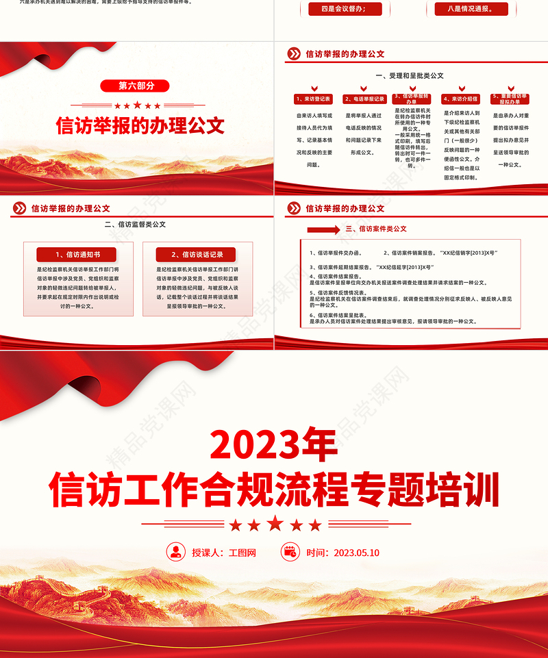 2023信访工作合规流程PPT党政风简约风信访工作合规流程专题培训课件模板下载