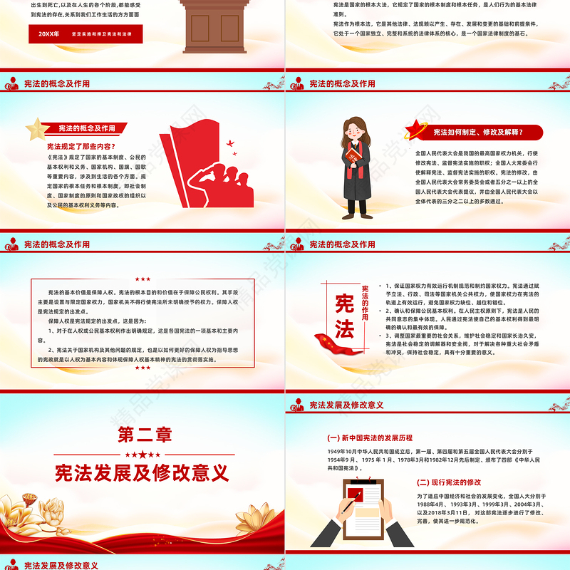 学宪法讲宪法主题班会课件PPT精美大气学习解读《中华人民共和国宪法》课件