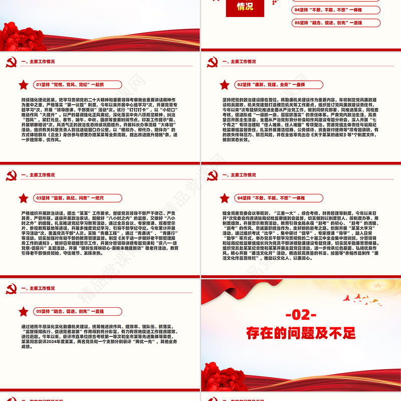 精品2024年度机关党风廉政建设工作总结PPT模板