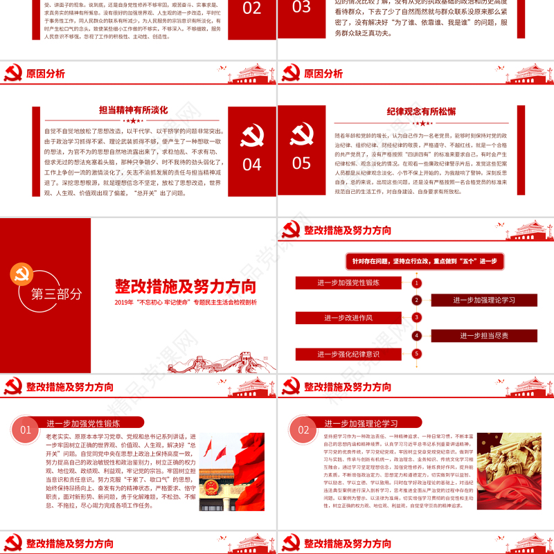 原创不忘初心牢记使命专题民主生活会检视剖析PPT