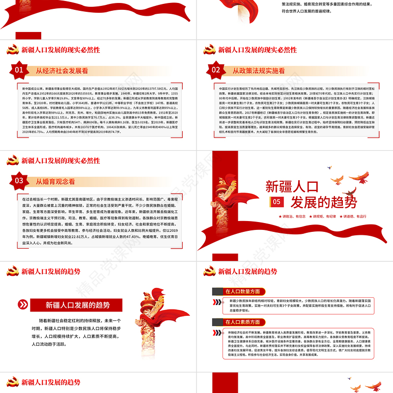 新疆的人口发展白皮书PPT红色党建风党的治疆方略新疆人口发展历史及发展趋势党课课件