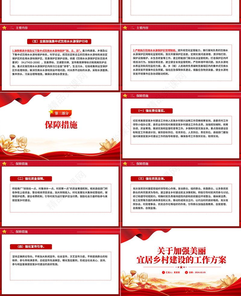 2024美丽宜居乡村建设工作方案PPT农村生态文明建设和人居环境整治课件