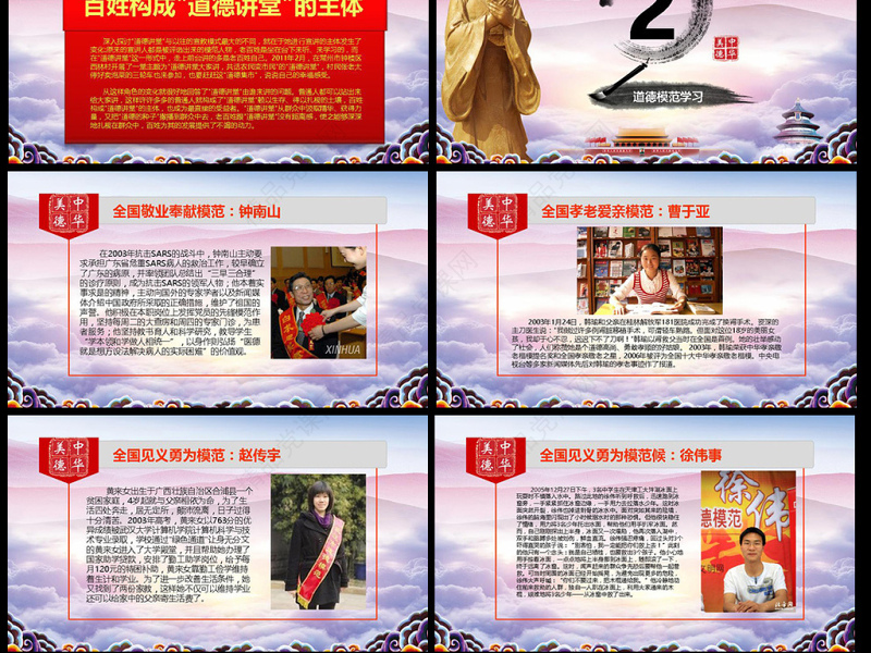 道德讲堂精品传统美德学习教育PPT