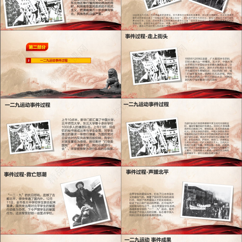 一二九运动129学生爱国运动PPT