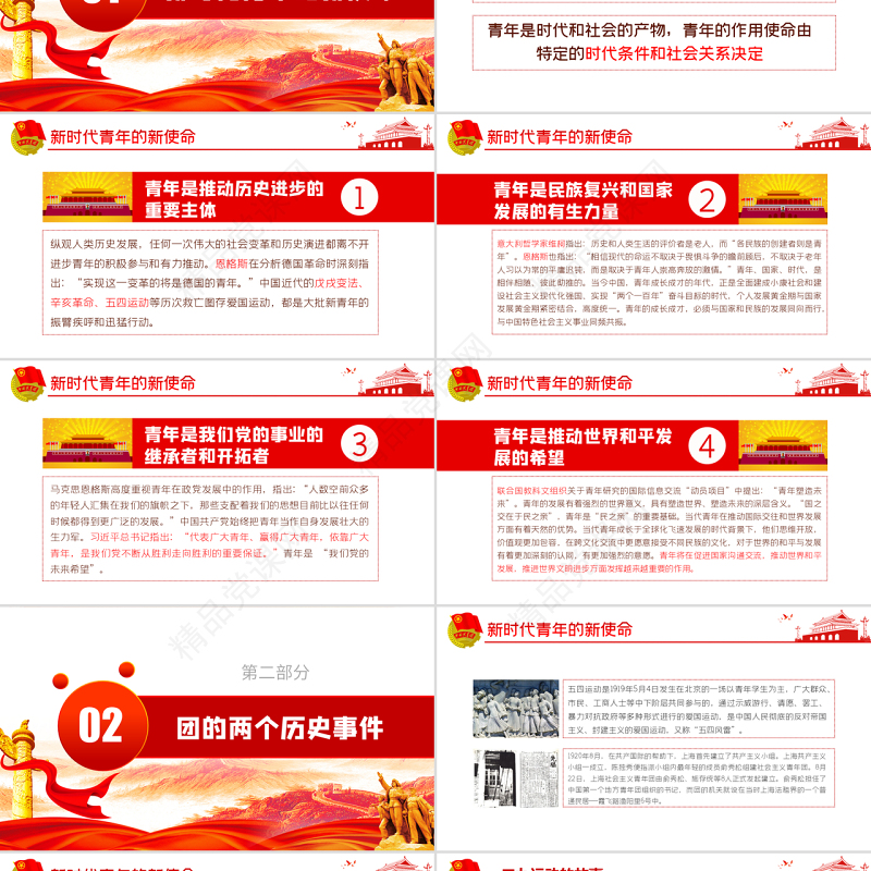 原创纪念五四运动101周年弘扬五四精神PPT