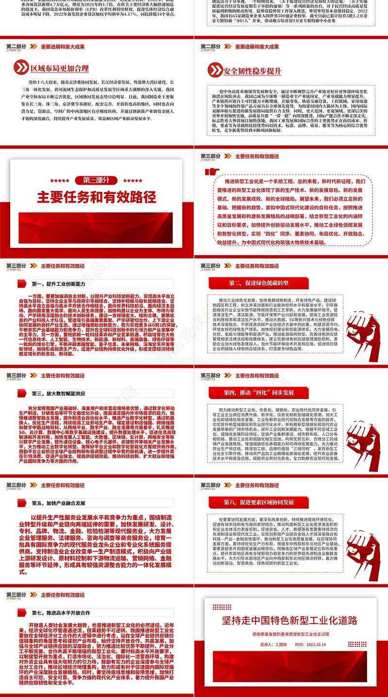 2024坚持走中国特色新型工业化道路PP把高质量发展的要求贯穿新型工业化全过程党建党课