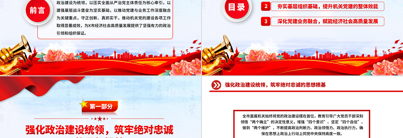 简洁风2025年度党建工作情况总结报告PPT模板