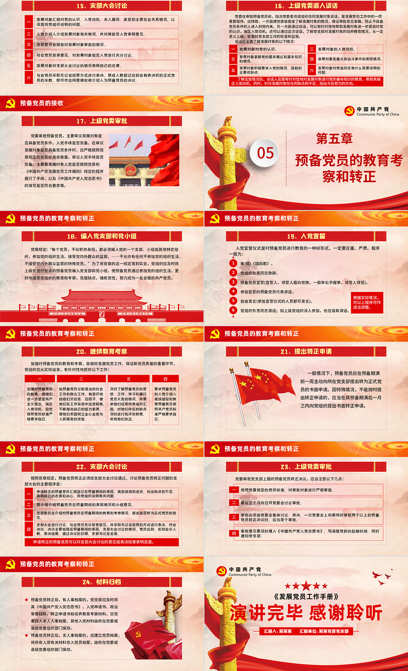 党政风简约党政风发展党员工作手册ppt