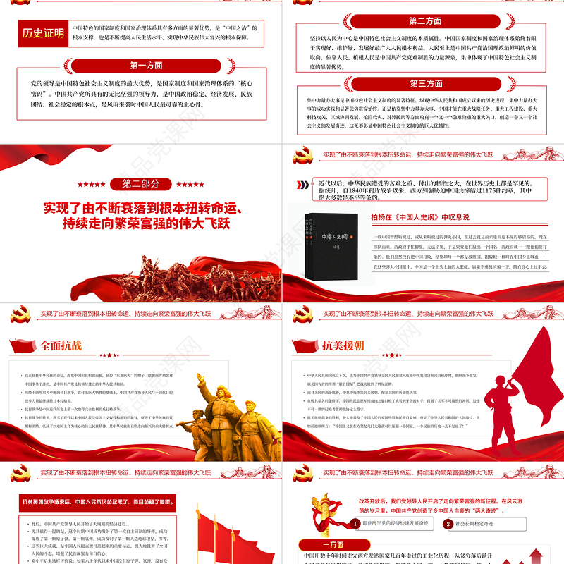 中国共产党最有理由自信党的百年光辉历程和历史贡献PPT红色党建风以实际行动成绩和优异成绩迎接党的二十大胜利召开专题课件模板