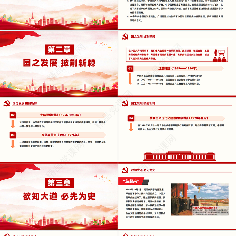 党政风新中国史PPT庆祝新中国成立75周年主题课件